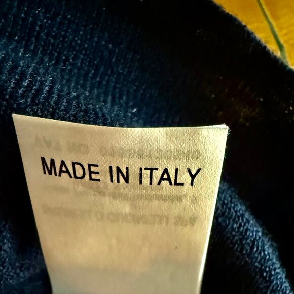 Brunello Cucinelli Mens Virgin Wool/Cashmere Knit Polo Navy Size 48 EU, 1350$RT - Picture 12 of 15